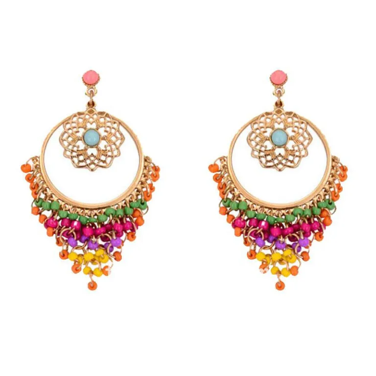 Colorful Rhinestone Drop Earrings for Women