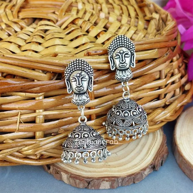Handmade Oxidised Jhumka Earrings