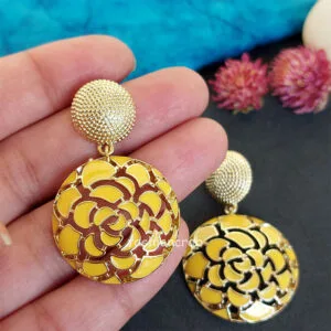 Yellow Bohemian Vintage Statement Earrings for Women
