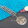 Big Size Oxidised Silver Maang Tikka for Garba