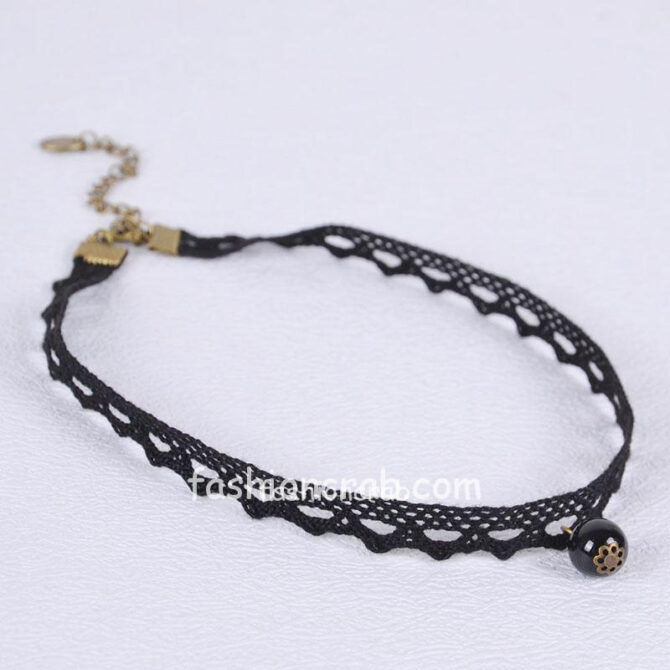 Girls Vintage Style Black Pearl Lace Choker Necklace Girls Vintage Style Black Pearl Lace Choker Necklace