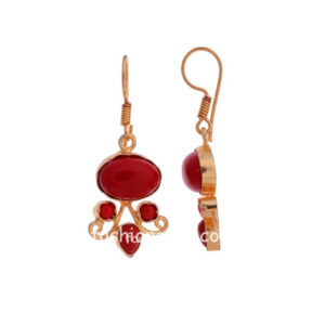 Designer Red Color Drop Earring for Girls