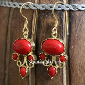 Designer Red Color Drop Earring for Girls