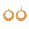 Designer Round Shape Earring with Peach Color Stone