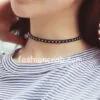 Black Velvet Indian Style Choker Necklace-01 Black Velvet Indian Style Choker Necklace