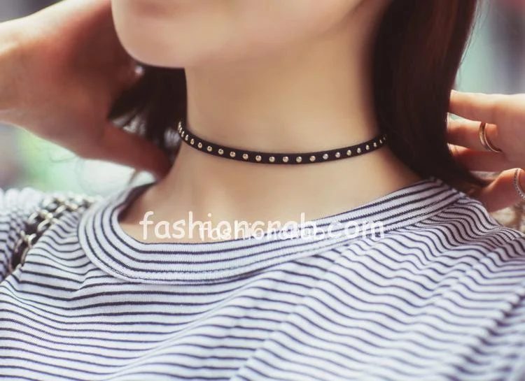 Black Velvet Indian Style Choker Necklace