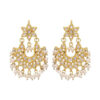 Kundan Women Earrings with Hanging Pearls