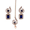 Blue Crystal Studded Earring with Maangtika