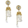 Golden Color Earring with Pearl Chain Drop
