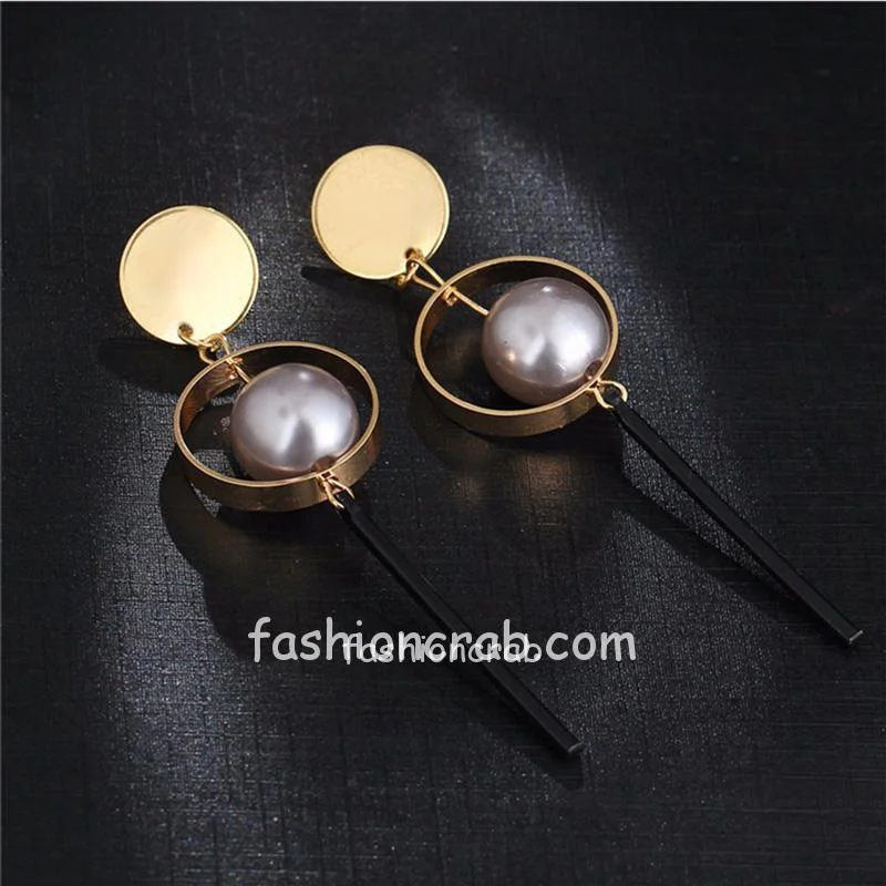 Golden Round Tassel Drop Earring