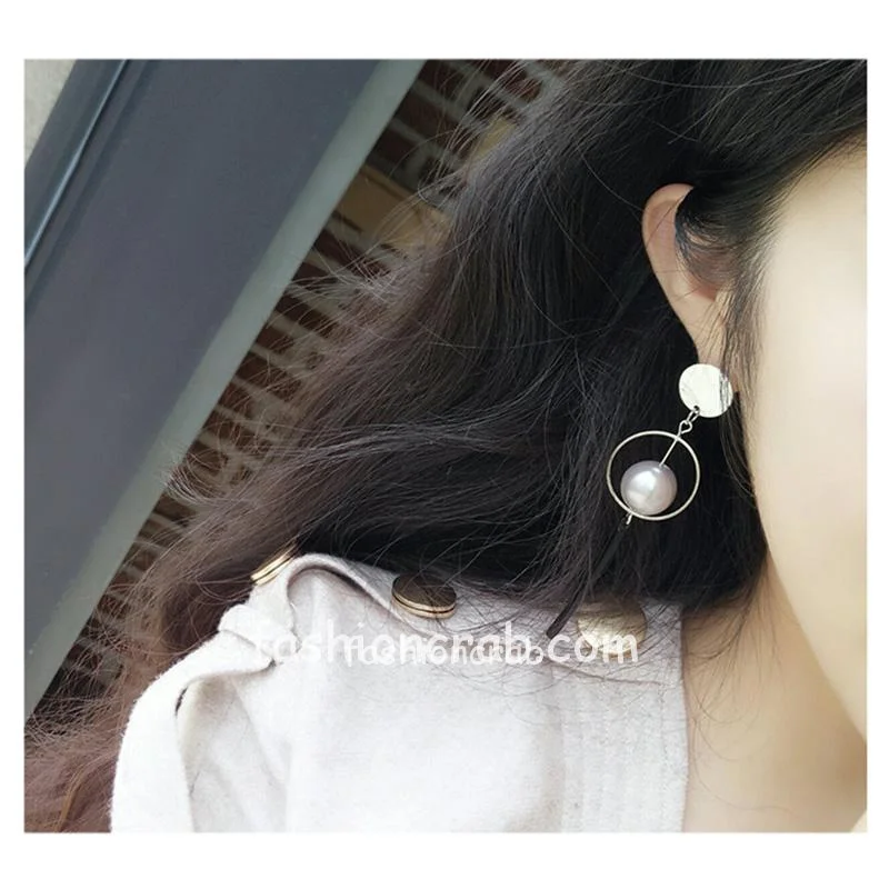 Golden Round Tassel Drop Earring