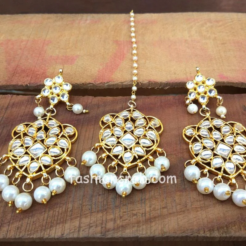 Kundan Drop Earring with Maangtika