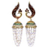 Multicolor Meenakari Earrings with Pearl Chain Drop