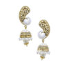 White Peacock Earring with Pearl Drop