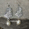 Oxidised Silver Earring with Pearl Drop