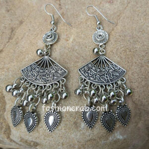 Oxidised Silver Tribal Earring for Women