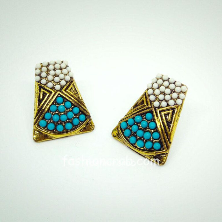 Turquoise White Stud Earring