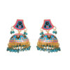 Blue Ethnic Meenakari Jhumka Earring