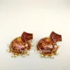 Maroon Meenakari Traditional Earring for Women-01 Maroon Meenakari Traditional Jhumki Earring