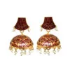 Maroon Meenakari Traditional Earring for Women Maroon Meenakari Traditional Jhumki Earring