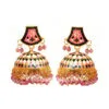 Pink Meenakari Jhumka Earring for Women