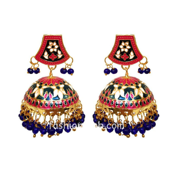 Royal Blue Meenakari Traditional Earring for Women Royal Blue Meenakari Traditional Earring for Women