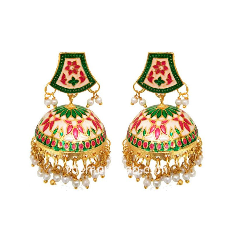 White Meenakari Traditional Earring for Women