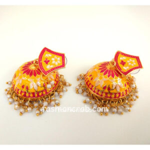 Yellow Meenakari Traditional Earring for Women