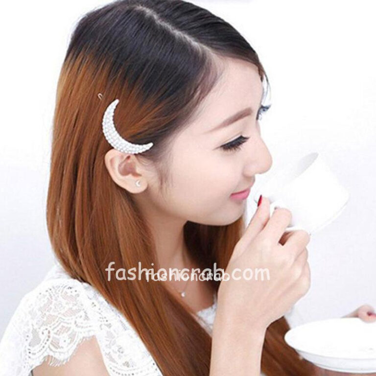 Crystal Moon Shape Hair Pin for Girls