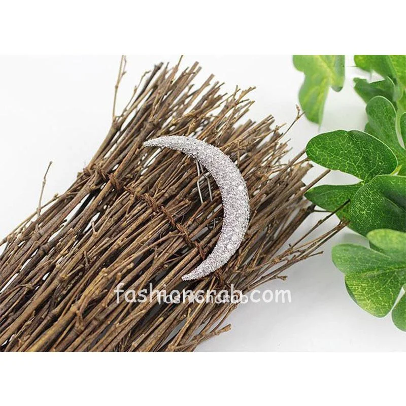 Crystal Moon Shape Hair Pin for Girls