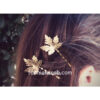 Golden Color Leaf Hair Pin for Women-01 Golden Color Leaf Hair Pin for Women