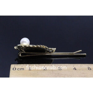 Golden Leaf with Pearl Hair Pin for Women