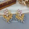 Grey Enamel Pearl Embellished Chandbali Earring