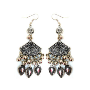 Oxidised Silver Tribal Earring for Women