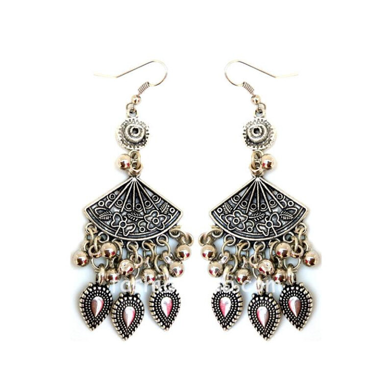 Oxidised Silver Tribal Earring for Women