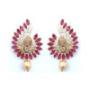 Pink Crystal Pearl Drop Earring