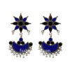 Blue Black Afghani Drop Earring
