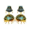 Dark Blue Meenakari Traditional Jhumki Earring