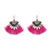 Dark Pink Tassel Earring