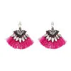 Dark Pink Tassel Earring