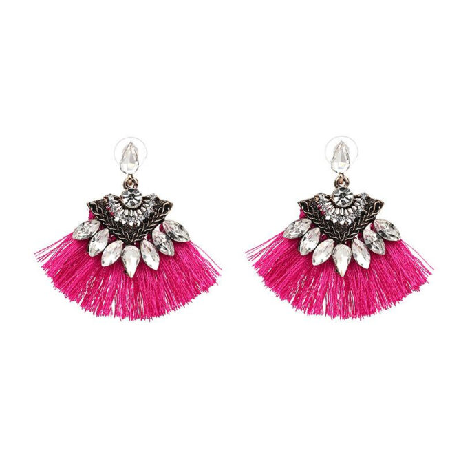 Dark Pink Tassel Earring Dark Pink Tassel Earring