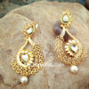 Golden Kundan Earring with Pearl