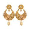 Golden Polki Earring with Pearl Drop