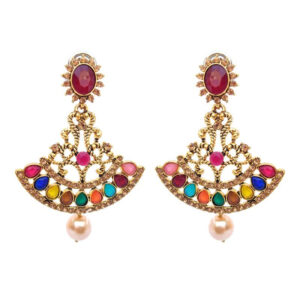 Multicolor Antique Earrings With Pearl