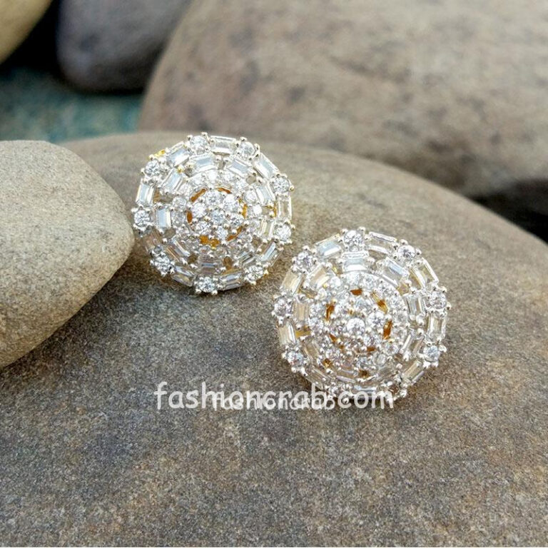 Spiral Shaped American Diamond Stud Earring