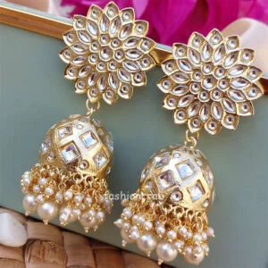 Traditional Pearl Jhumka Earrings for Bride