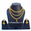 3 Layered Golden Bridal Necklace Set