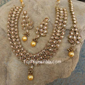 Antique Kundan Polki Necklace Set