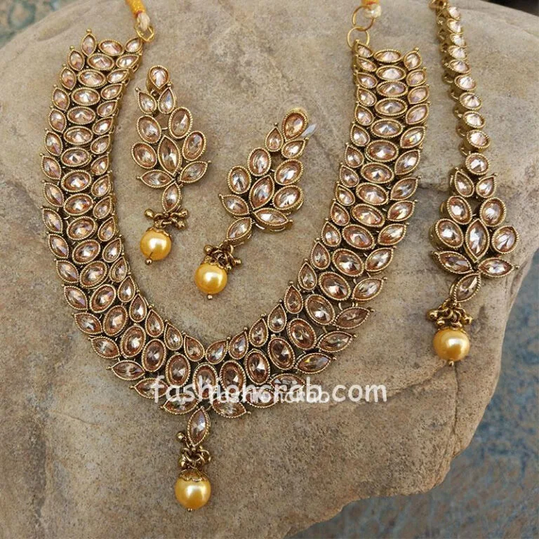 Antique Kundan Polki Necklace Set