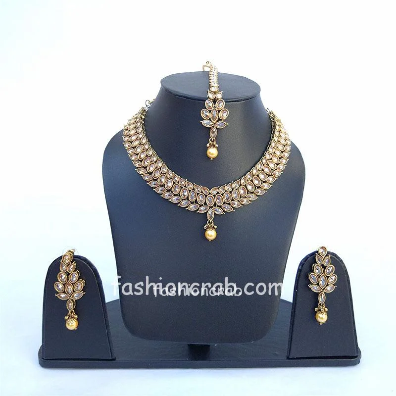 Antique Kundan Polki Necklace Set